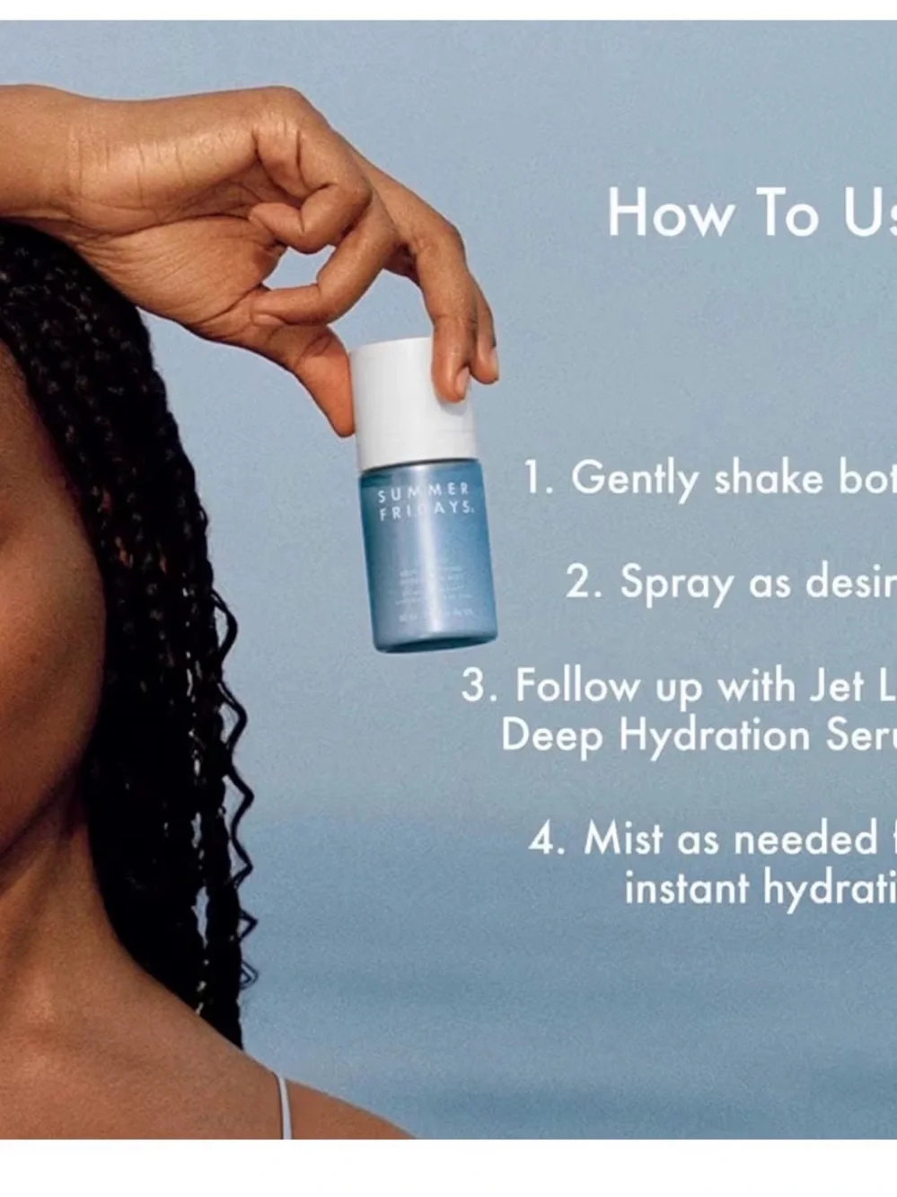 Summer Fridays Jet Lag Hydrating Mist - Light Blue and White